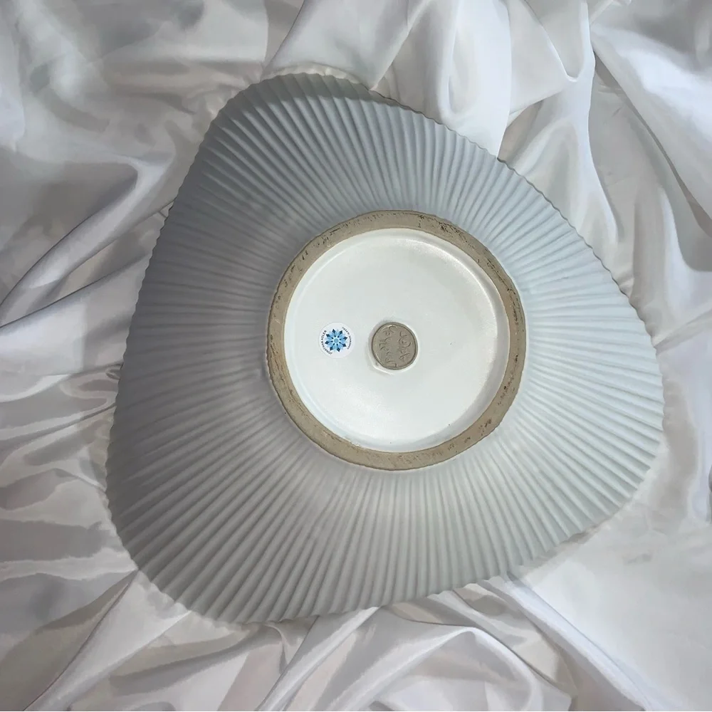rare! JONATHAN ADLER matte white glazed ribbed PINCH POT BOWL extra large - Picture 3 of 12